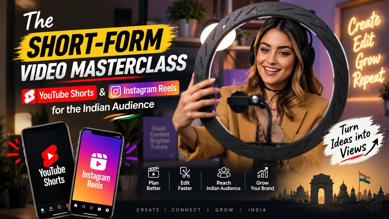 The Short-Form Video Masterclass — YouTube Shorts & Instagram Reels for the Indian Audience — course banner
