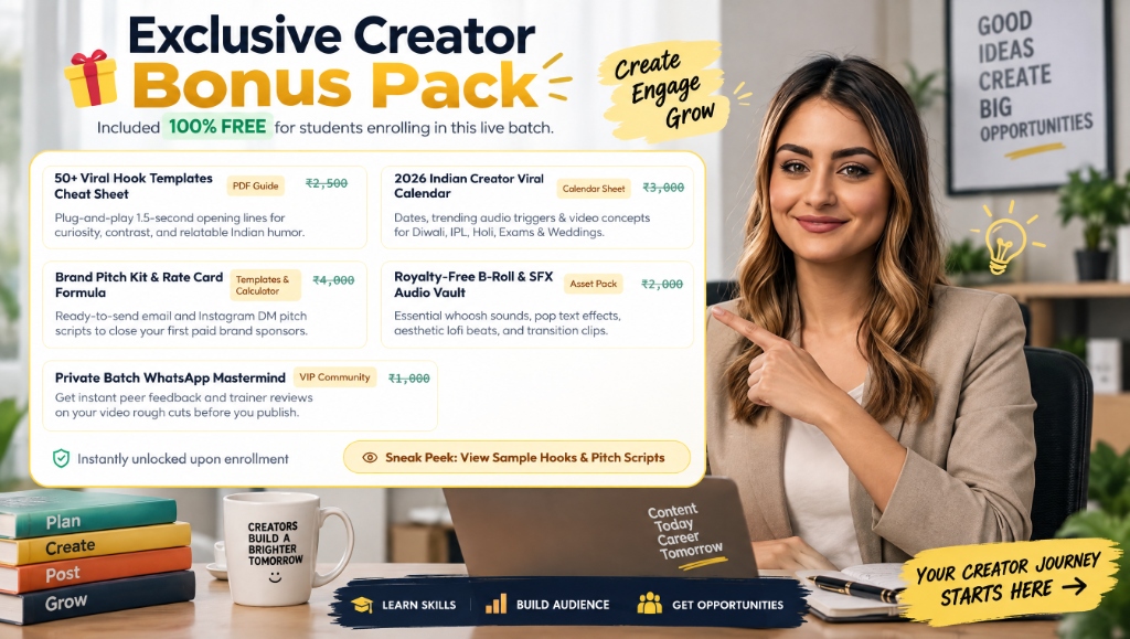 Exclusive Creator Bonus Pack - Included 100% FREE for students enrolling in this live batch