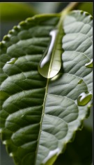 Botanical Dewdrop Leaf